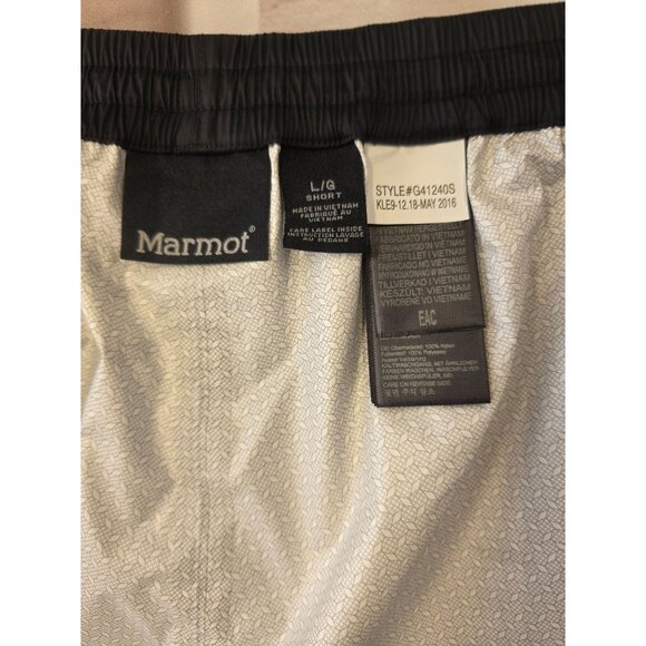 Marmot PreCip Waterproof Pant Men Sz L Short Black Hiking Backpacking Shell - Picture 10 of 11